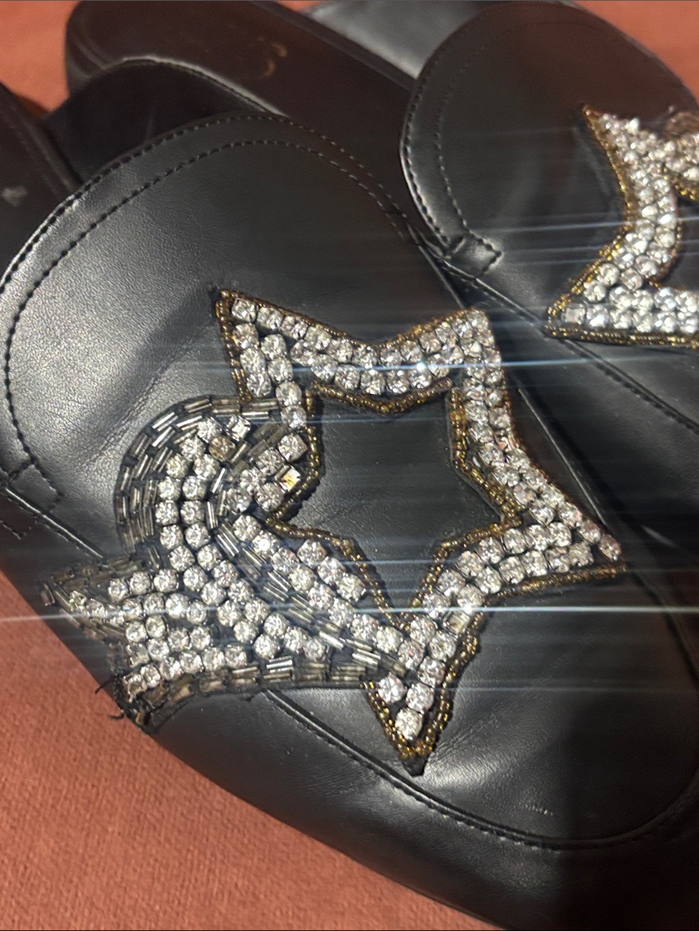 Circus sam Edelman Pelham mules  shooting star embellished flats faux leather 11 - Picture 12 of 12